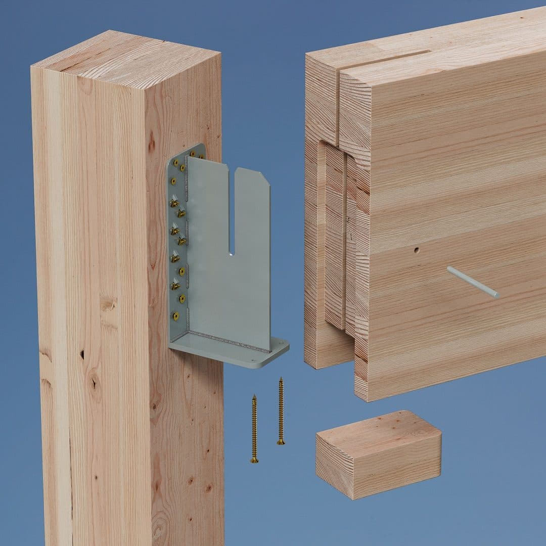 Timber beams wide shot